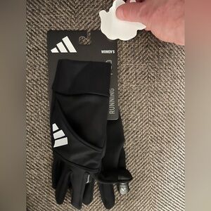 Adidas Women's Black Running Gloves cold ready awp main size medium
